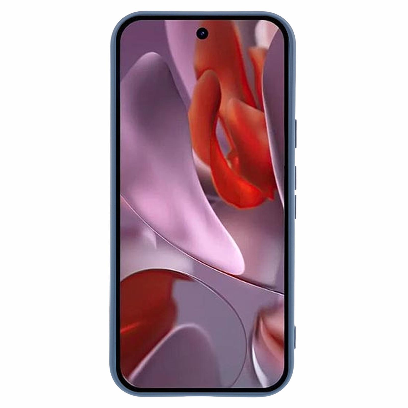 

For Google Pixel 9a Case TPU Back Soft Anti-Scratch Fiber Lining Phone Cover Baby Blue