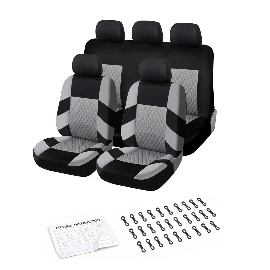   Car Seat Covers, 9PCS Front and Rear Seat Protectors, Full Set Auto Seat Covers, Front Seats   Compatible