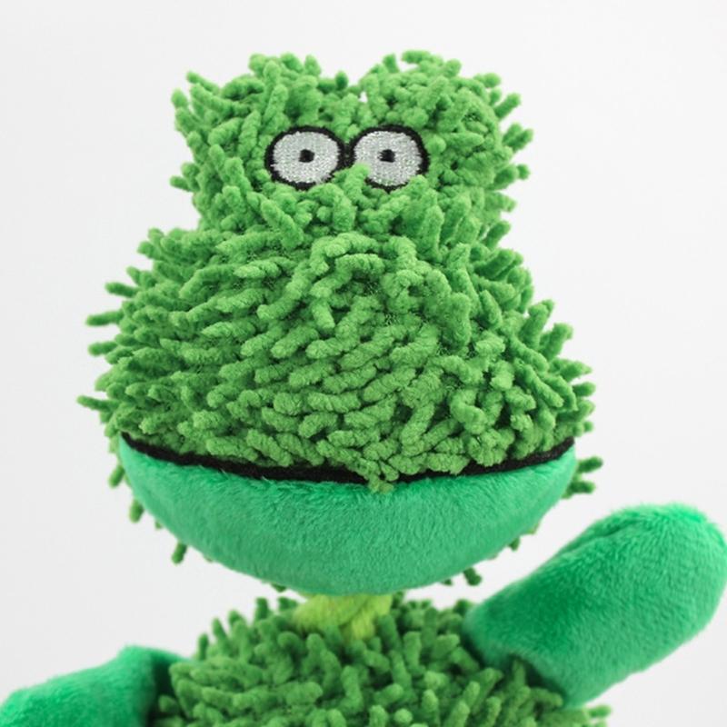 Fun Squeaky Plush Dog Toy Colorful Mop Fiber Puppy Toy for Teething Puppies and Anxieties Reliefs