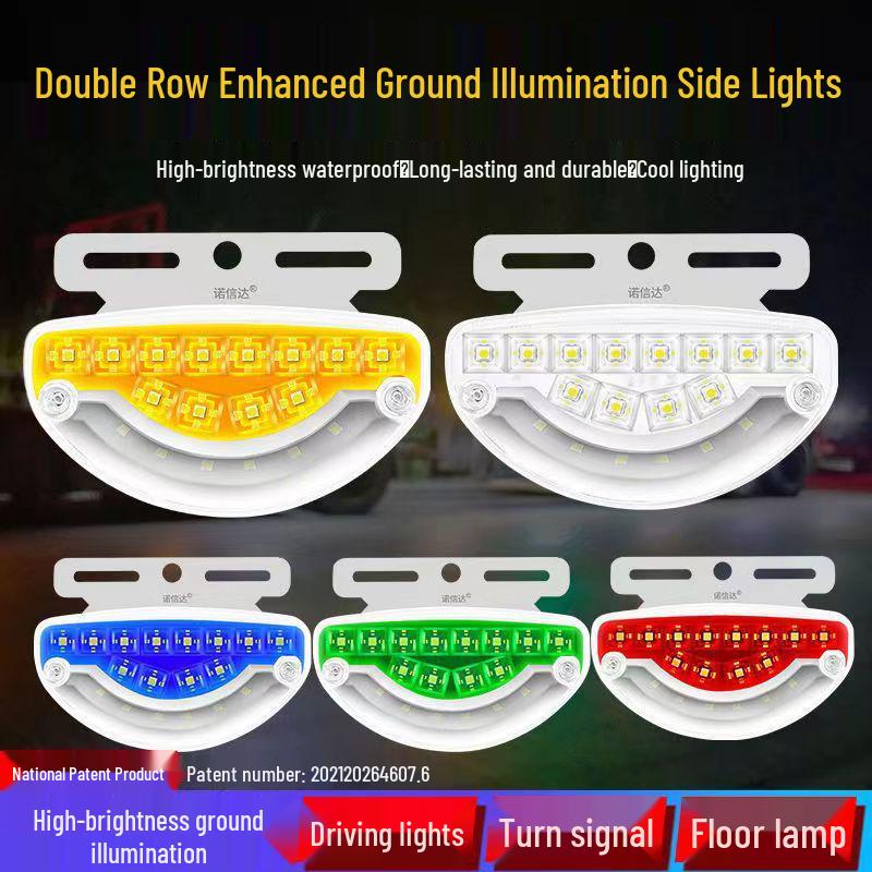 24V LED Truck Ground Light: High Brightness, Waterproof Side Marker, 12V Tire & Turn Signal Light
