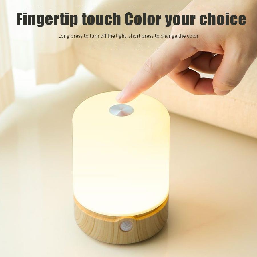 LED Night Light Touch Light Sensor Control Portable USB Powered Color Changing Atmosphere Lamp for Bedside Bedroom Living Room