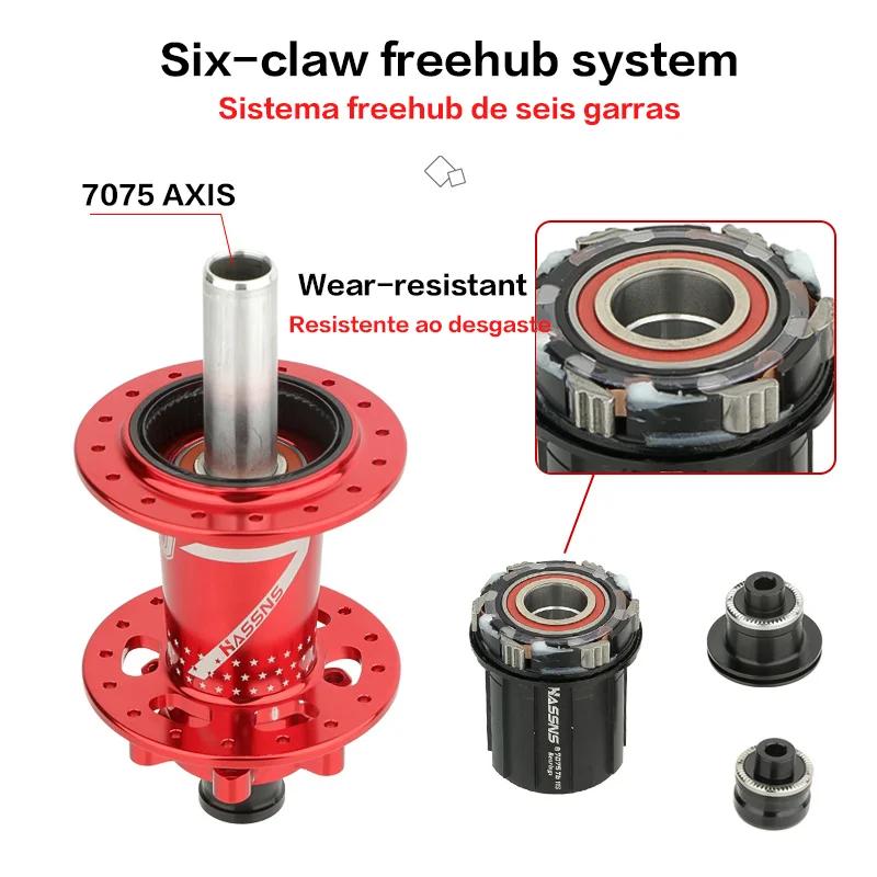 Hassns Cube K7 Pro 32/24 Hole Mtb Noisy Bike Hub With Four Palin 6 Pawl Rear Hubs, Suitable For 7/8/9/10/11/12 Speeds