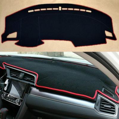 DashMat WIth Red Rim Cover Non-Slip Pad Sun For Honda 10th Gen Civic 2016-2018