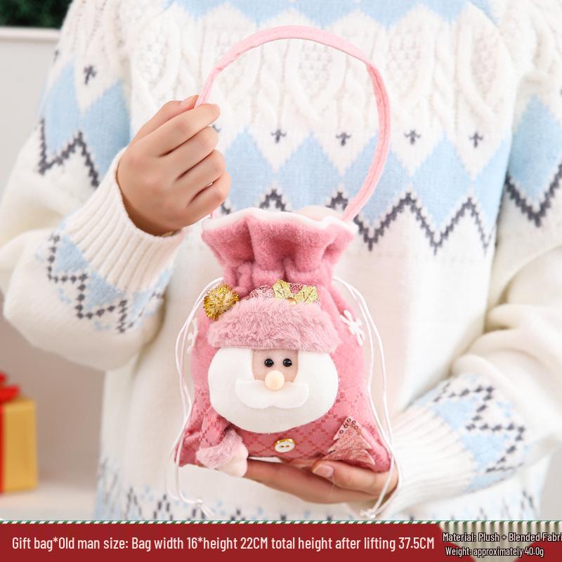 Large Santa Claus Christmas Eve Gift Bag with Pocket for Decorations