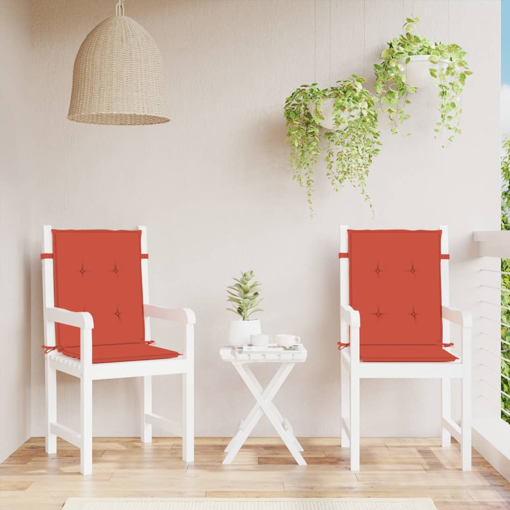Low Backrest Cushions 2 Pcs. Melange Red 100x50x4 cm Fabric