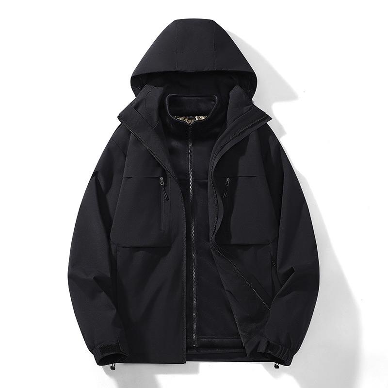 

Графеновый уличный тренч, мужской и женский пальто три-в-одном 2025 весна, осень и зима ветрозащитные и водонепроницаемые парные модели 3XL