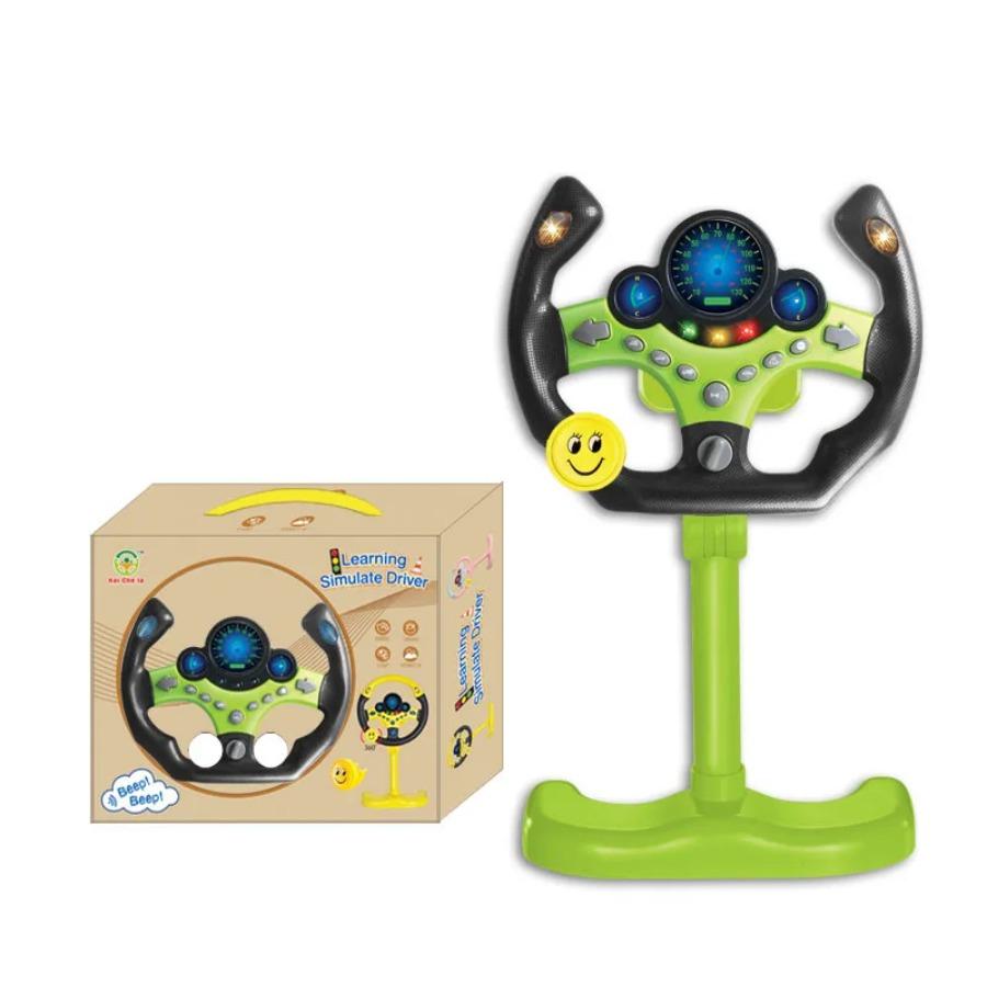Electric Simulated Driving Steering Three-Dimensional Portable Wheel Copilot Toy Light And Sound Educational Children's Gifts