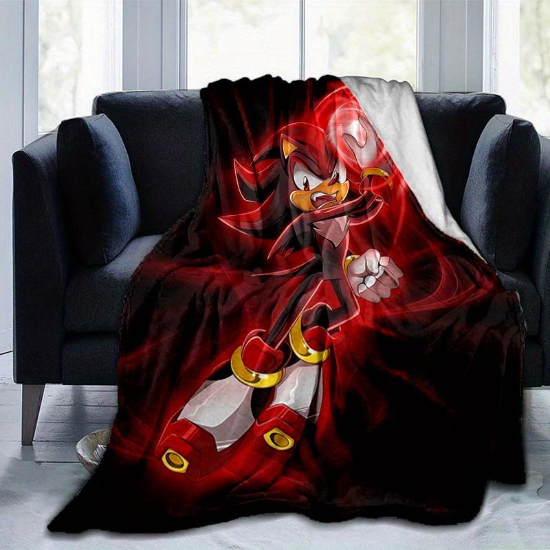 1 Stück Rote Power Surge Shadow the Hedgehog Cartoon-Decke Zimmerdeko, Weiche Überwurfdecke Perfekt als Geburtstagsgeschenk, Wohnzimmer .D071