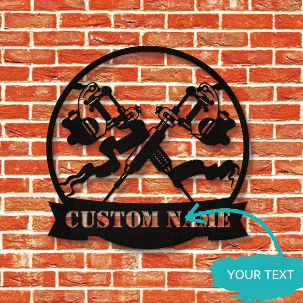 Décoration Murale Métallique Art du Tatouage Personnalisé, Plaque Personnalisée pour Studio, Cadeau Unique