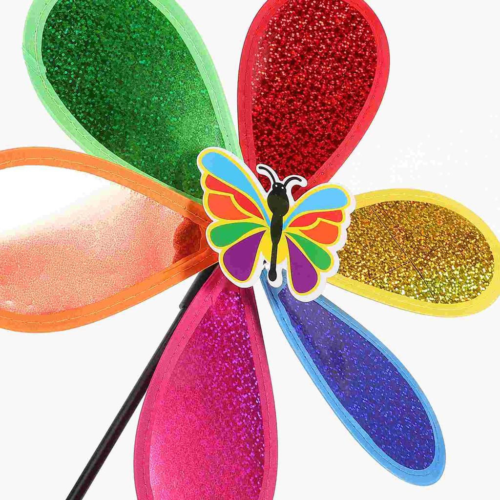 4 Pcs Ornament Garten Windrad Decor Dekoration Rasen Bunte Windmühle Kunststoff Handheld Schmuck Kind Szene