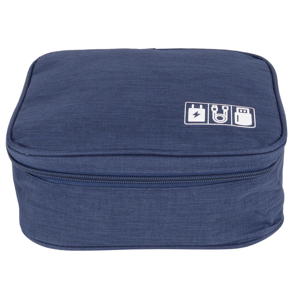 Multifunction Storage Bag Electronic Accessories Cable Cord USB Drive Organizer Storage HolderNavy
