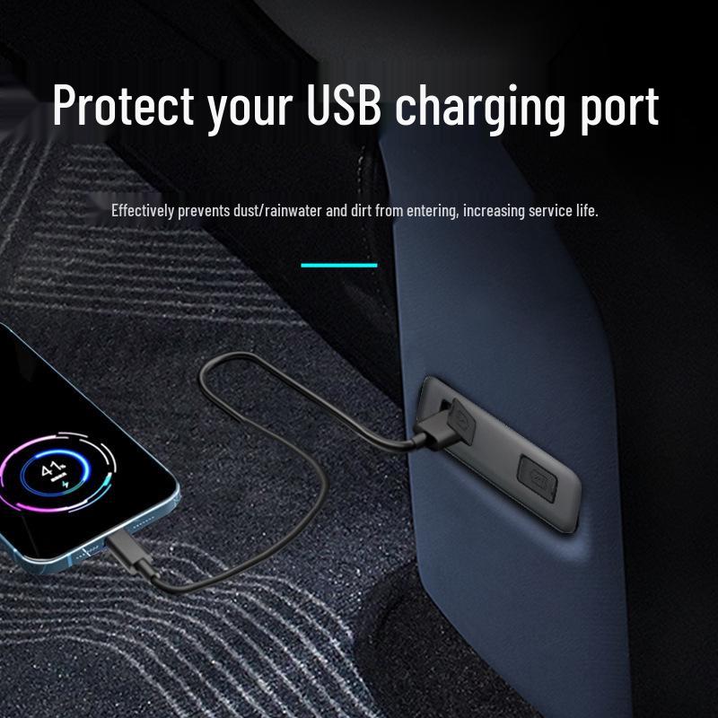 JiKrypton X USB Port Dust Cover - TPE Protective Cap for Car Interior Modification