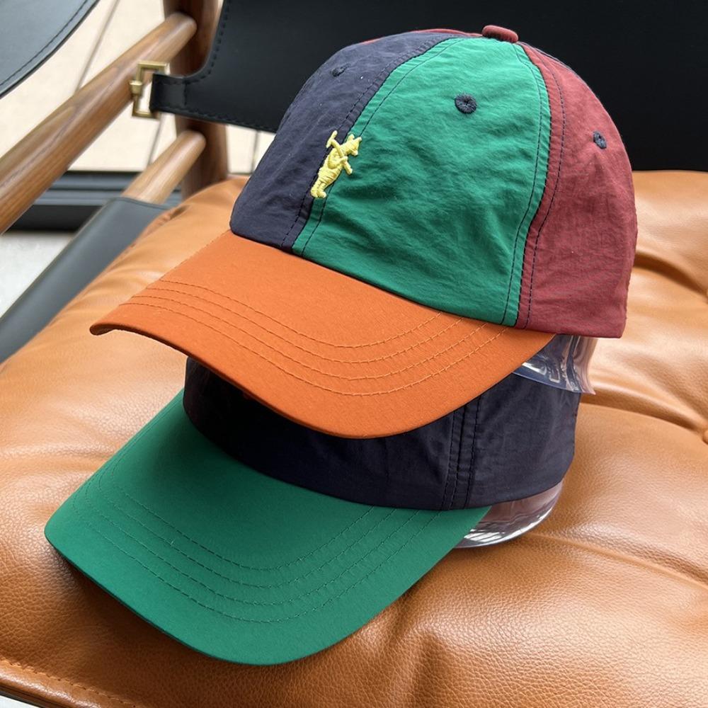 Exquisite Embroidery Sports Baseball Cap Splicing Color Quick-drying Hip Hop Hat Breathable Lightweight Duck Tongue Hat