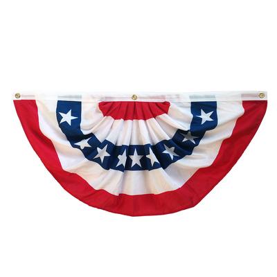 USA Pleated Fan Flag American US Bunting Flag Patriotic Bunting Red White And Blue Buntings Decoration July Fourth Outside Decor