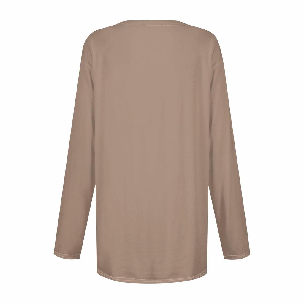 Damen Sweatshirt Pullover Active Sportswear Taschendruck Lässiges Rundhals Langarmshirt