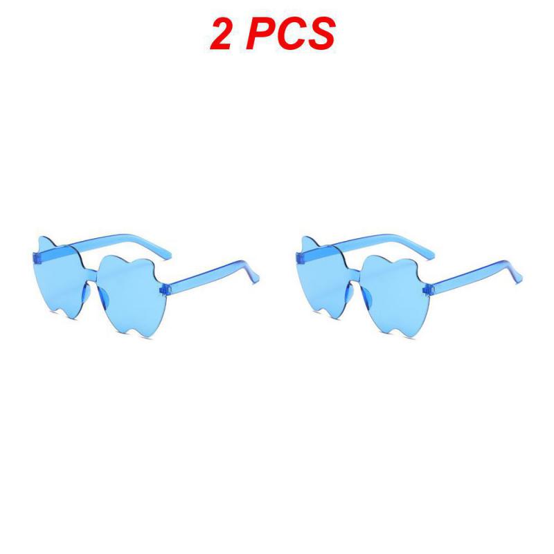 2/4/6PCS Eyewear Frameless Clear Lens Colorful Funny Gafas De Sol Shades Polarized Rimless Jelly Color Personality For Women Men