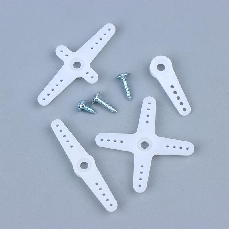 5 Sets Sg90 9G Servo Horn Arms Kit, Plastic Servo Replacement Horn With Mounting Screws For Sg90 Rc Servo Motor