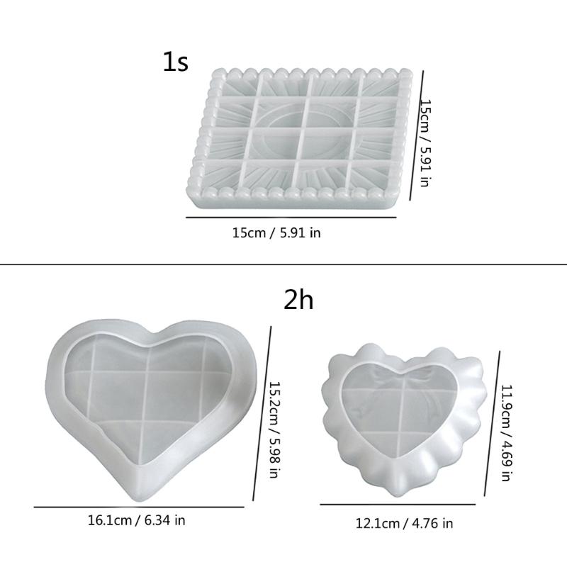 Quadratische und Herzform Silikon Tablettform Kreative Tablettformen für DIY Basteln Harz Seifenherstellung Kunstprojekte