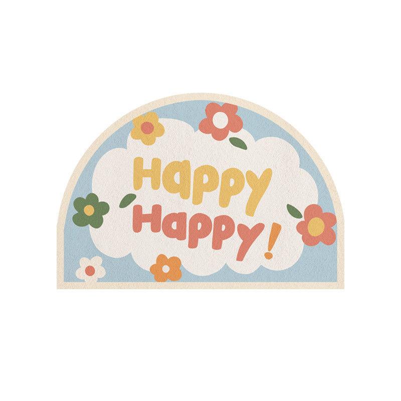 Ins Simple Semicircle Absorbent Bathroom Floor Mat Thickened Non-slip Carpet Toilet Washroom Toilet Door Mat