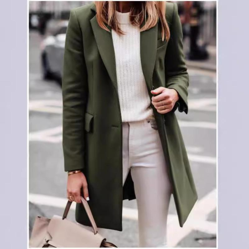 

Autumn and Winter Long Large-size Woolen Women s Coat S красный
