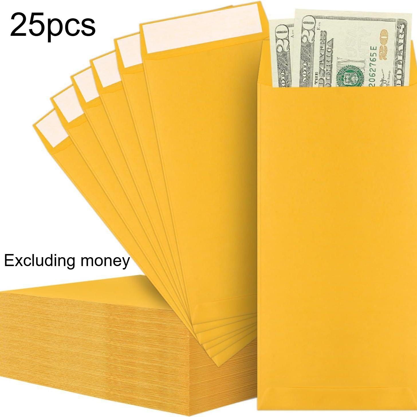

25pcs Kraft Self-Adhesive Envelope Bag - Saliva Glue - Paper Envelope - Office - Business - Communication with Friends & Lovers
