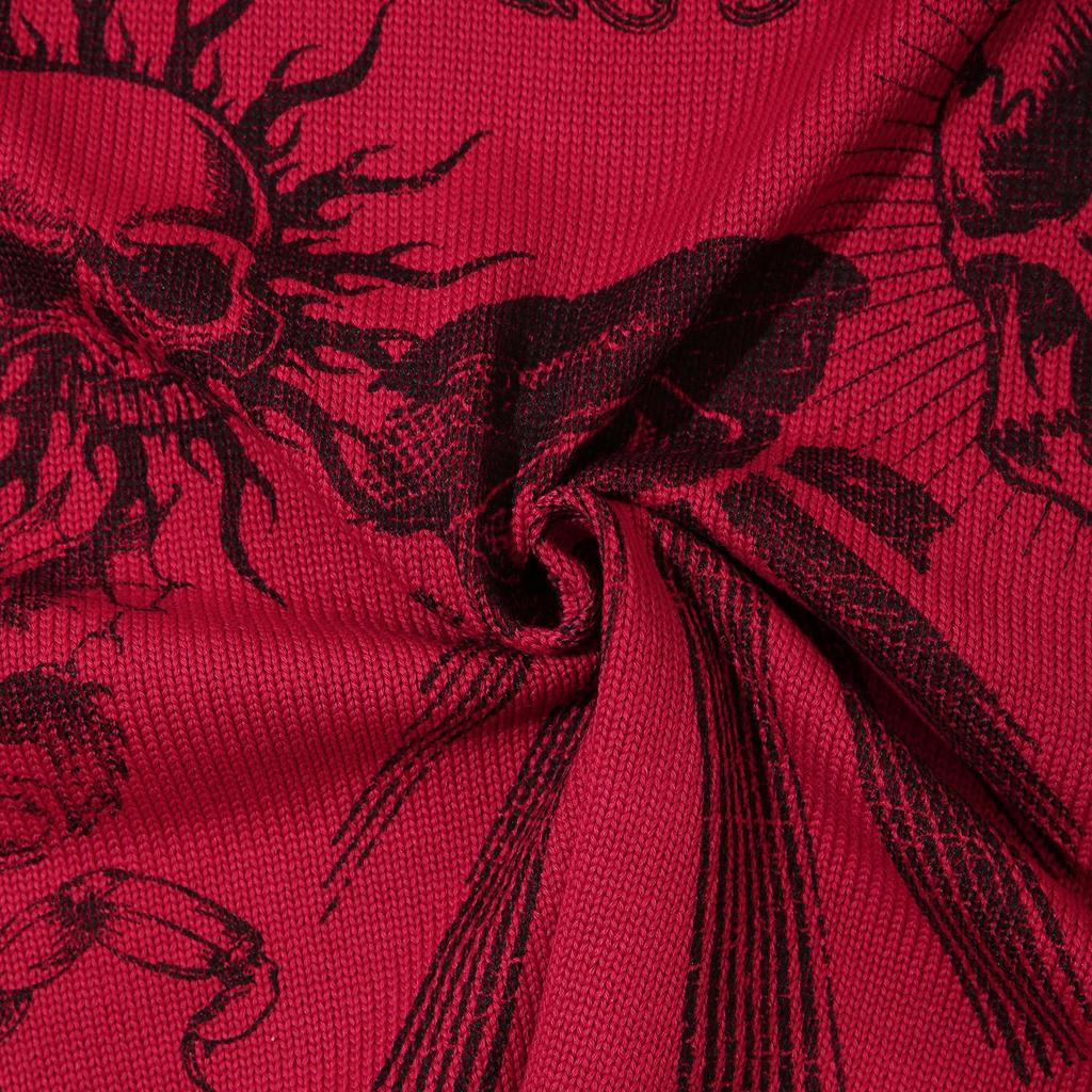 Sweter unisex, rozdarty sweter z nadrukiem skorpiona w kolorze różowych oczu