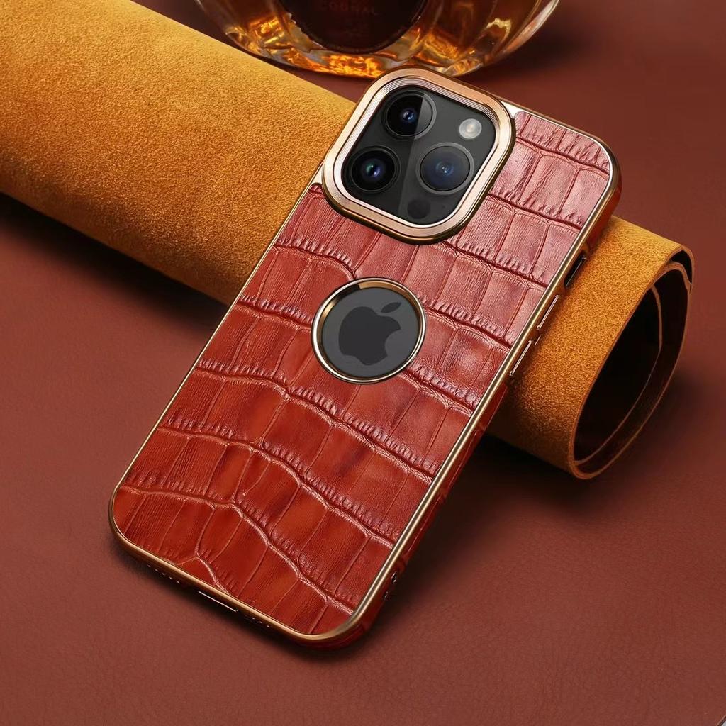 Leather Crocodile Pattern Apple 15promax Phone Case Suitable for IPhone14 Business 13 Anti-drop 12 Leather Case