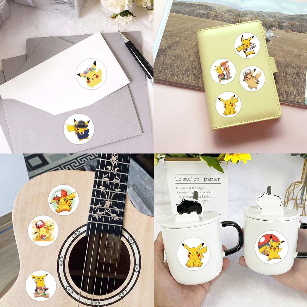 500 Stickers/Roll Pikachu Cartoon Roll Decals Kindergarten Reward Children'S Decals Creative Hand Tent Tape Premium