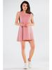 A-line cotton jersey mini dress with short sleeves, pink M