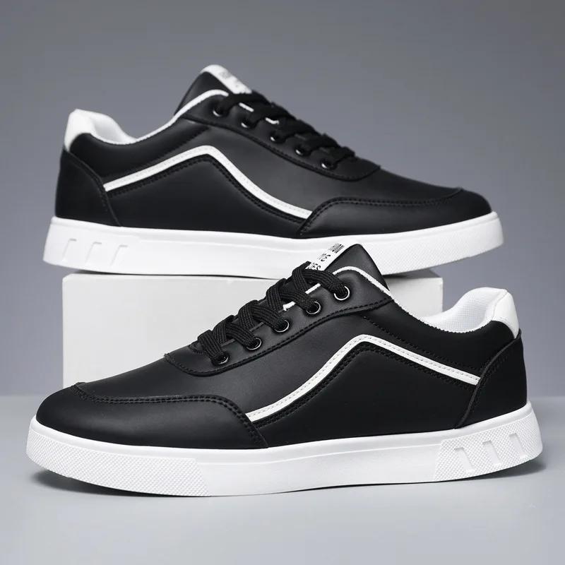 Sneakers for Men High Quality Leather Casual Shoes Comfort Training Shoes for Men Sport Running Shoes Lace Up Flats Tenis