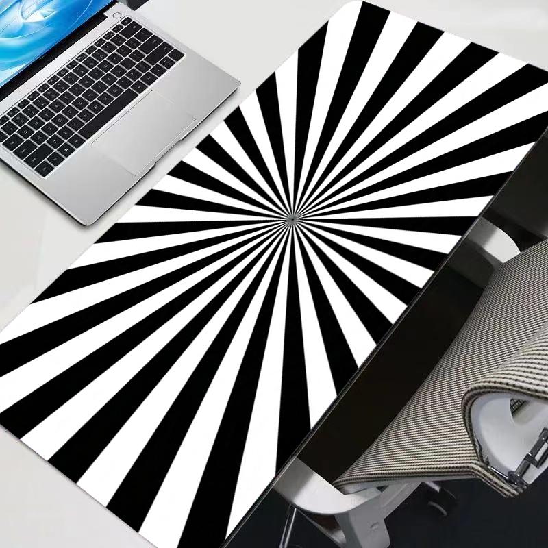 Large xxl Mouse Pad Artistic lines Keyboard Mat Laptop Gaming Pad Rubber Computer Mousepad Black carpet Gamer Extended Desk Mat