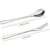 VANRA 5in 4-Piece Flatware Set - Silver Stainless Steel - 2 Forks and 2 Spoons - Salad, Teaspoon, Cocktail, Coffee, Serving, Appetizer