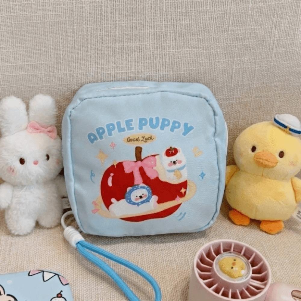 Large Capacity Coin Purse Multifunctional Portable Sanitary Napkins Storage Bag with Zipper with Handle Cosmetic Bag