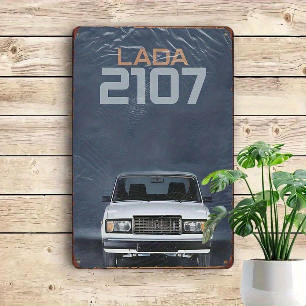 Lada Retro Metal Tin Sign Garage Wall Decor Vintage Car