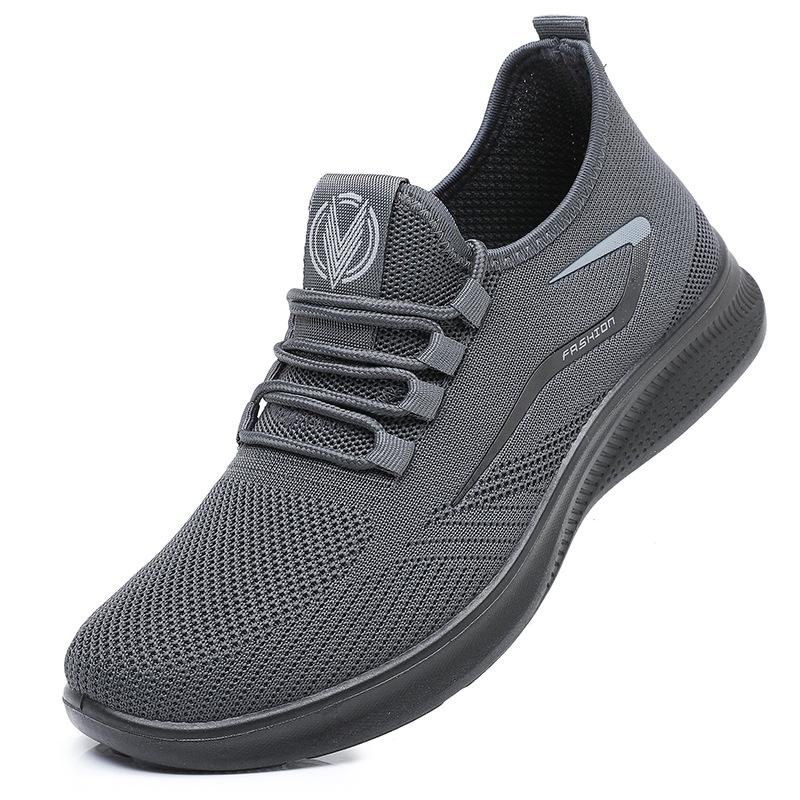 

Flying woven men s shoes spring men s casual shoes polyurethane breathable mesh fashion sports shoes lightweight 45