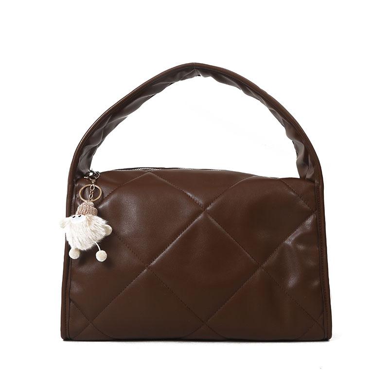 

Модная ромбовидная сумка женская зимняя новая повседневная универсальная большой вместимости на плечо подмышку сумка хлопковая сумка для одежды коричневый