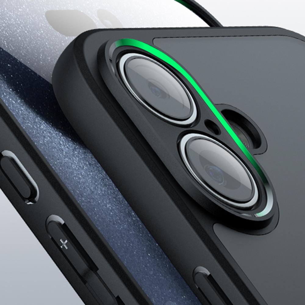 

For iPhone 16 Case Skin-Touch TPU+PC Matte Phone Shell, Transparent Black