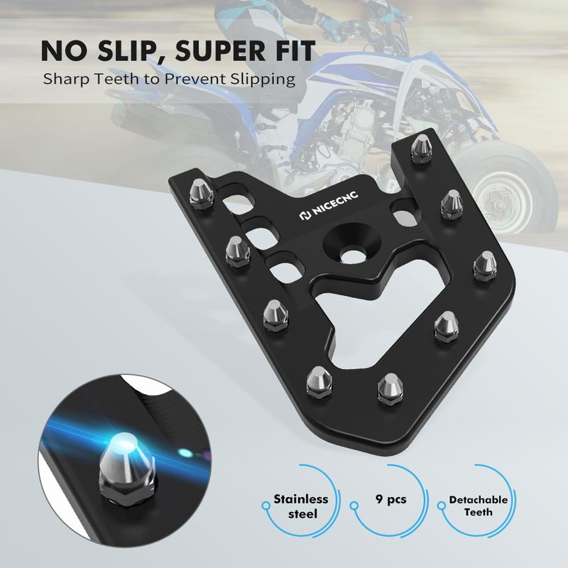 For Yamaha Raptor 700 700R YFM700 YFM700R Brake Pedal Step Tip Plate Pad 6061T-6 Aluminum ATV Accessories