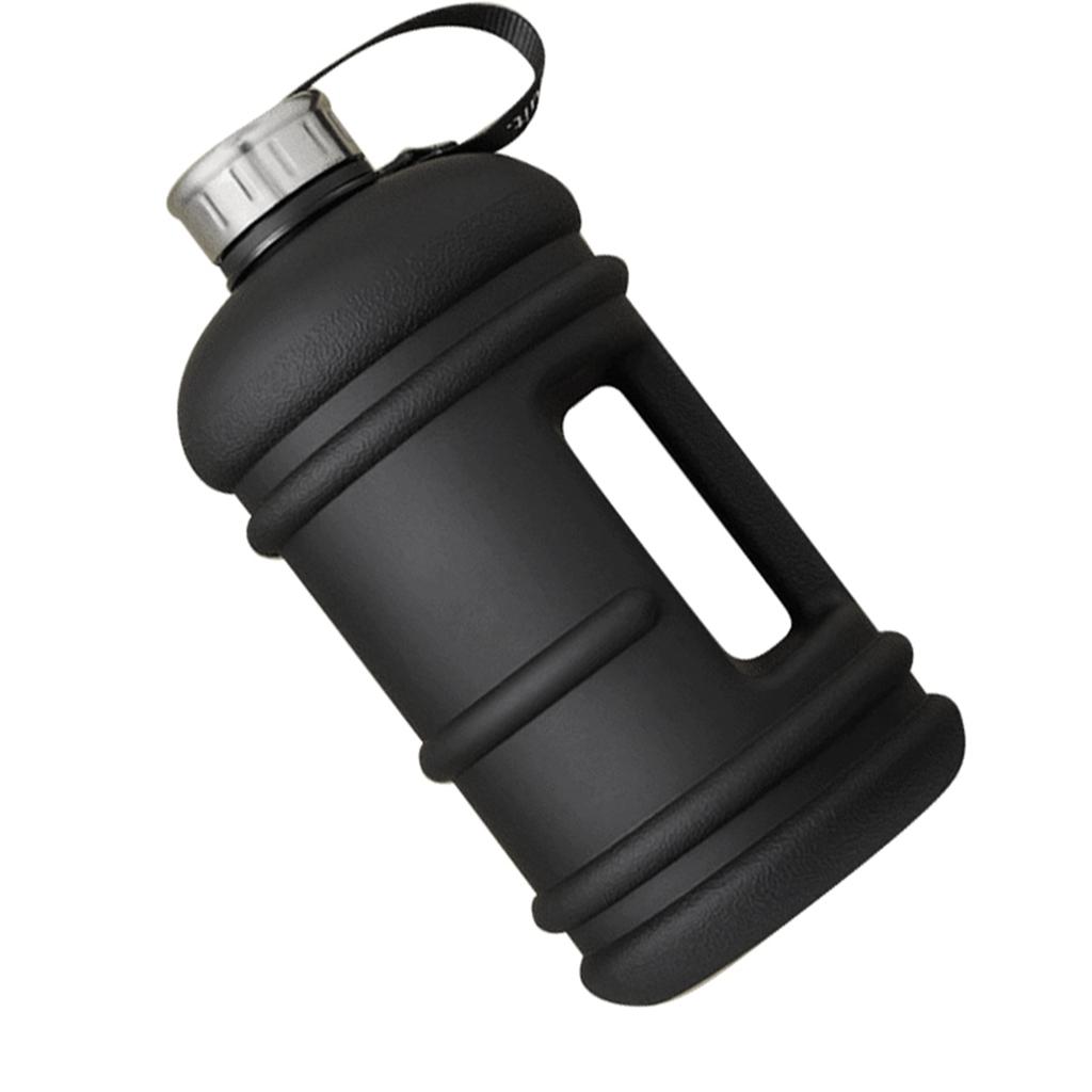 Schwarzer Outdoor-Sport-Fitnessbecher Tragbar Große Kapazität Wasserbecher 2,2L Überdimensionierte Plastik-Wasserflasche