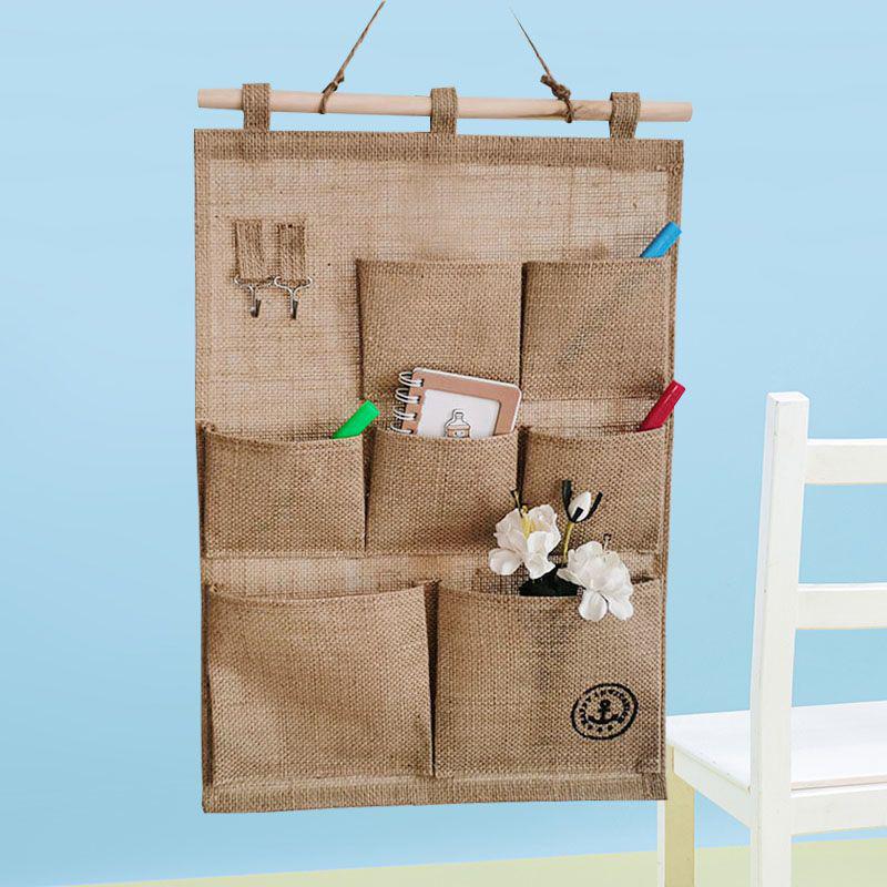 Multi-layer Fabric Hanging Storage Bag for Dormitory and Wardrobe Door, Wall-Mounted Phone Organizer