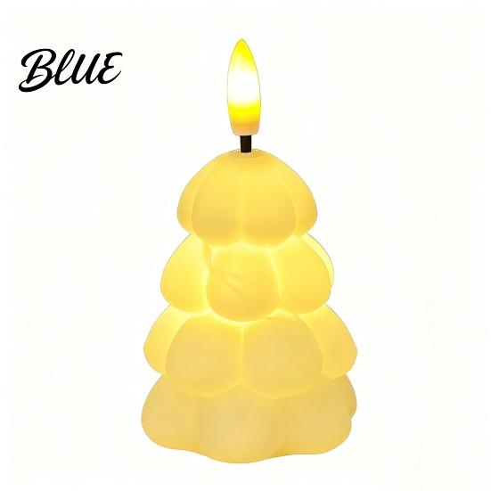 Christmas Party Table Centerpieces Tree Shaped Flameless LED Candles, Battery Operated Flickering Candle Dorm Room Bedside Lights Light, Holiday