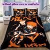 3D Printed Anime Haikyuu Bedding Set Exquisite Volleyball Boys Duvet Cover Set Single Double for Kids Teens Gift 2/3piece Set