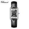 Douyin Trendy Square Quarzuhr mit Lederarmband – Marke Morning Dawn für Herren