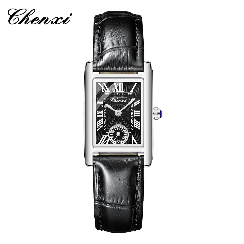 Douyin Trendy Square Quarzuhr mit Lederarmband – Marke Morning Dawn für Herren