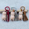 Keychain Pendant Lucky Cat Handcrafted Wooden Animal Themed Charm Bags Cell Phones Car Keys
