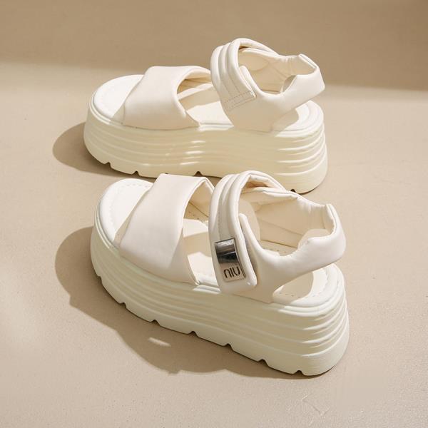 Fashion 2025 Sandals Clogs Wedge Retro Woman Shoes Muffins Shoe Increasing Height Summer Heels New Outside Platform Original Flat Girls