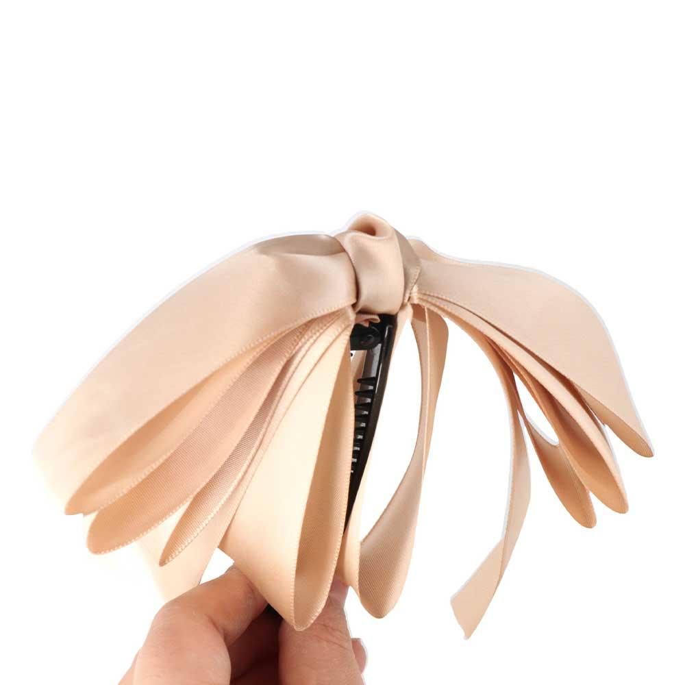 Claw Retro Ribbon Bowknot Colth Vertical Clip High Ponytail Fixed Girls Hairpin Banana Clip Korean Style Hair Clip Bow Headwear