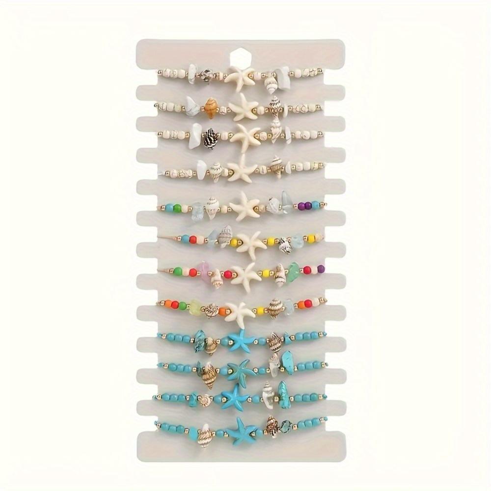 

12 браслетов из раковин в гавайском стиле, летние пляжные браслеты для серфинга чистый