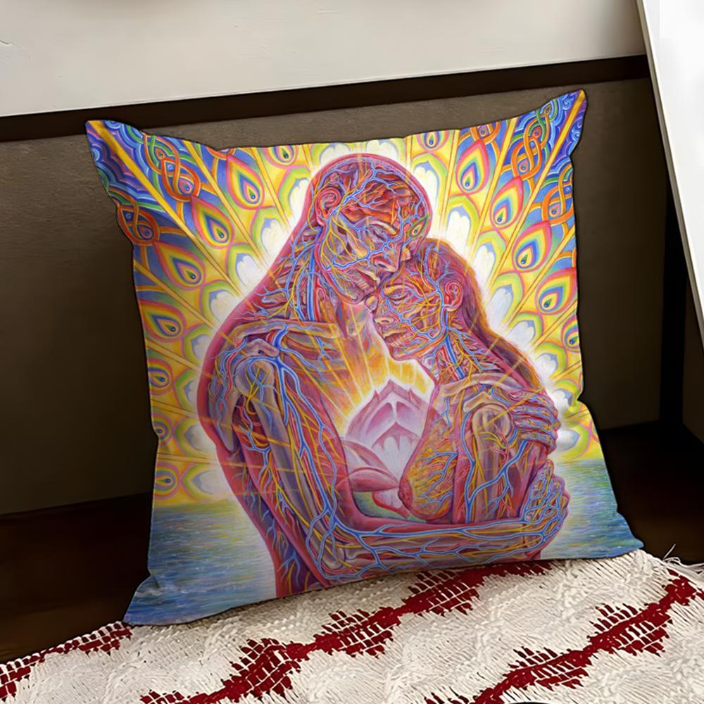 AAlex GreyS Art Cushion Cover Reversible Soft Durable Pillow Cover Home Car MultiScene Use for Daily Comfort
