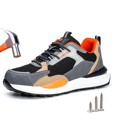 Chaussures de sécurité pour hommes Baskets de travail en maille respirante Bottes de sécurité indestructibles Chaussures de travail de protection à embout en acier pour femmes